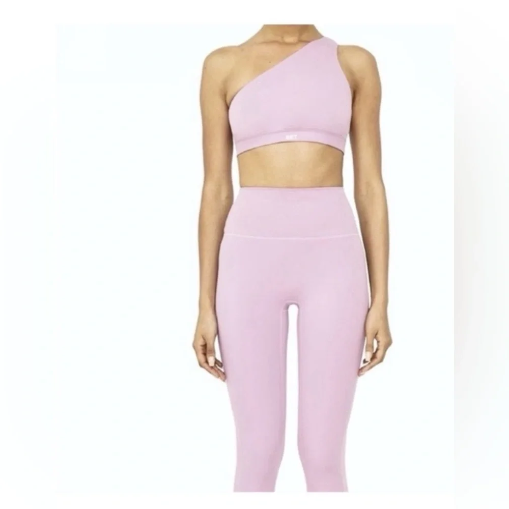 SET ACTIVE Legging and One-Shoulder Sports Bra -two piece matching set in lilac